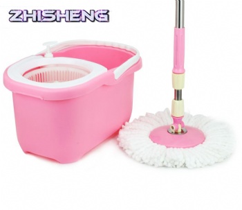 Hand Press Spin Mop-pink